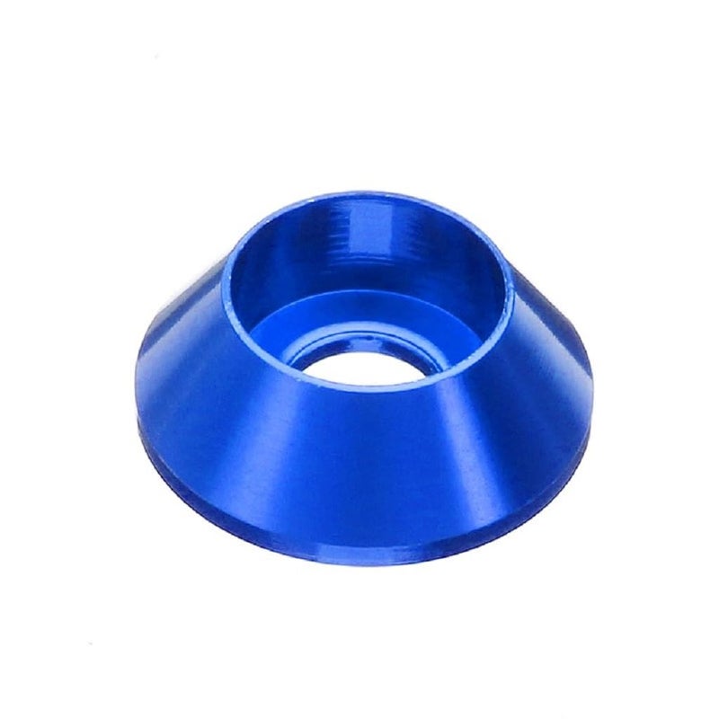 Alextend 50pcs M4 Cone Cup Washers Anodized Aluminum Alloy Screw Gasket Countersunk Washers (Dark Blue) - Image 1